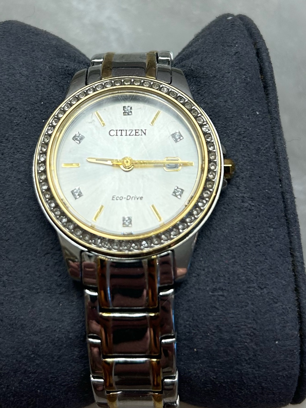Citizen Two-Tone Gold & Silver Crystal Bezel Watch echo drive